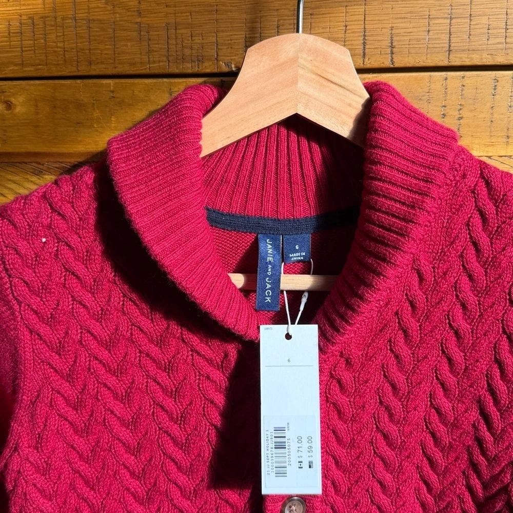 NWT Janie and Jack Boys Cable Knit Shawl Cardigan